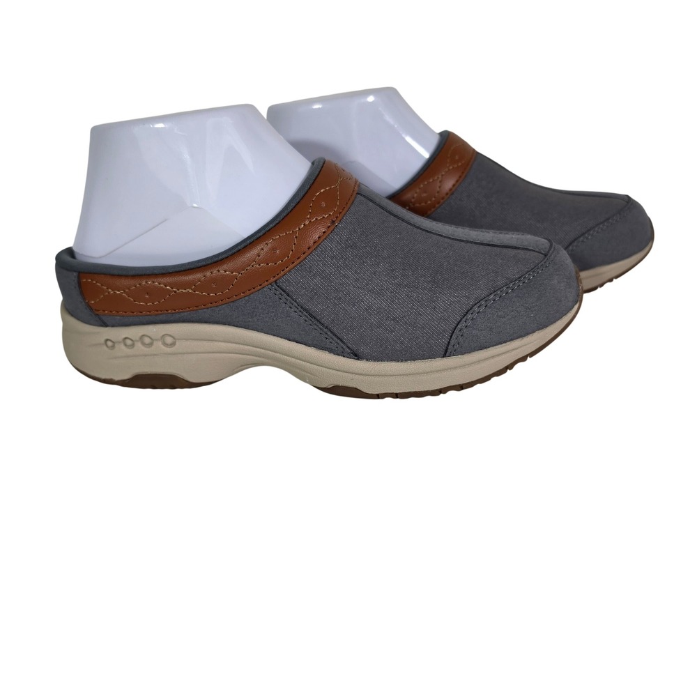 Easy Spirit Traveltime Mule Clogs Gray Brown Slip On Comfort Shoes Womens Size 6